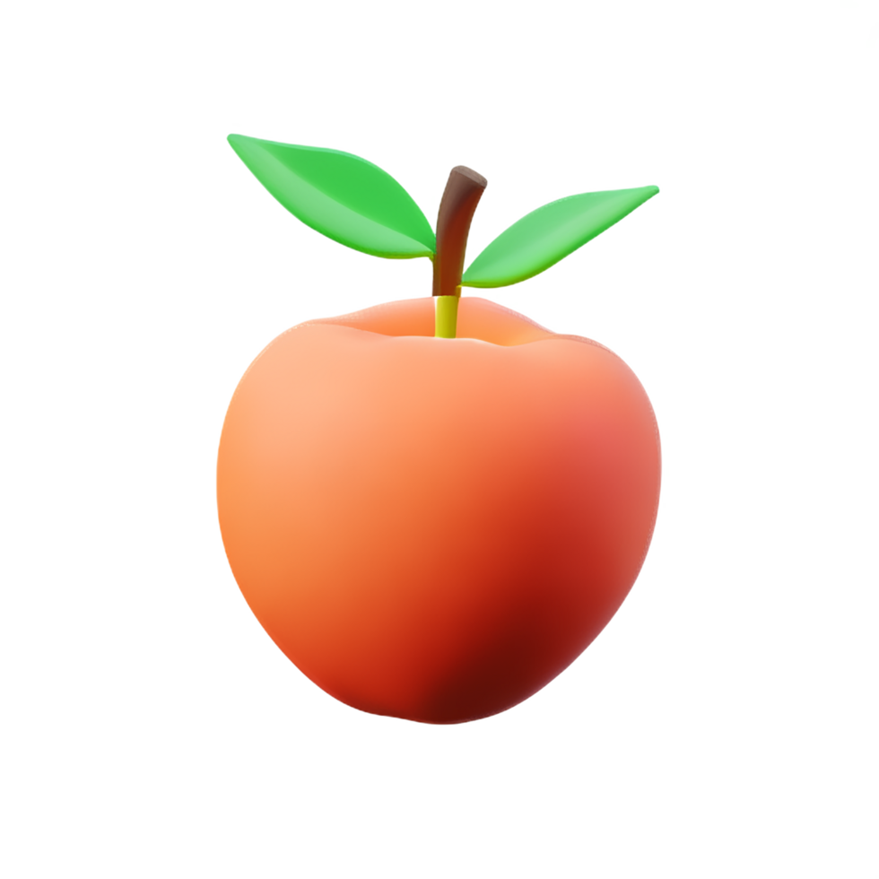 peach 3d rendering icon illustration png