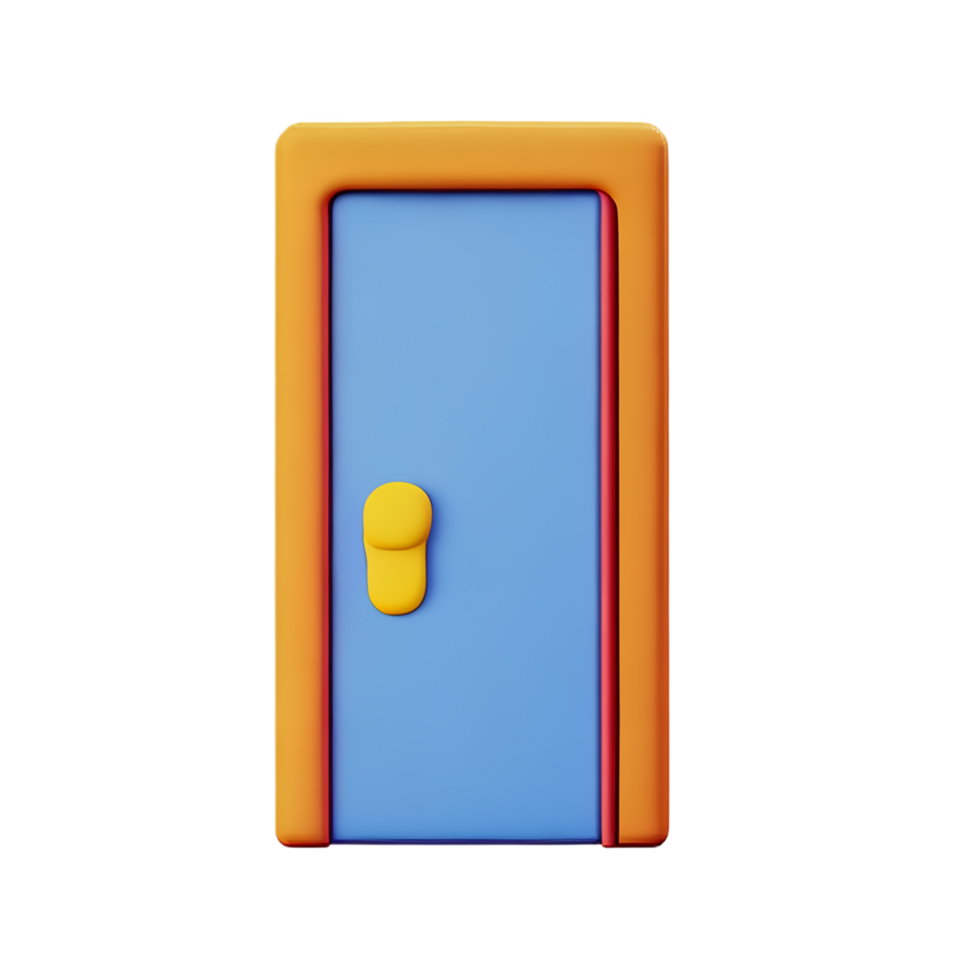 puerta 3d representación icono ilustración png