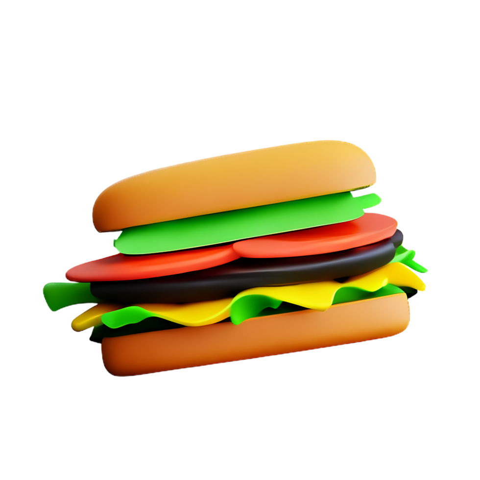 sandwich 3d rendering icon illustration png