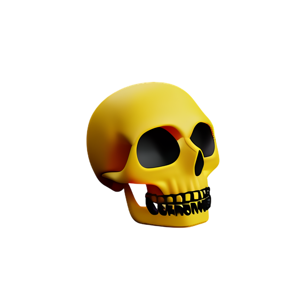 skull 3d icon illustration png