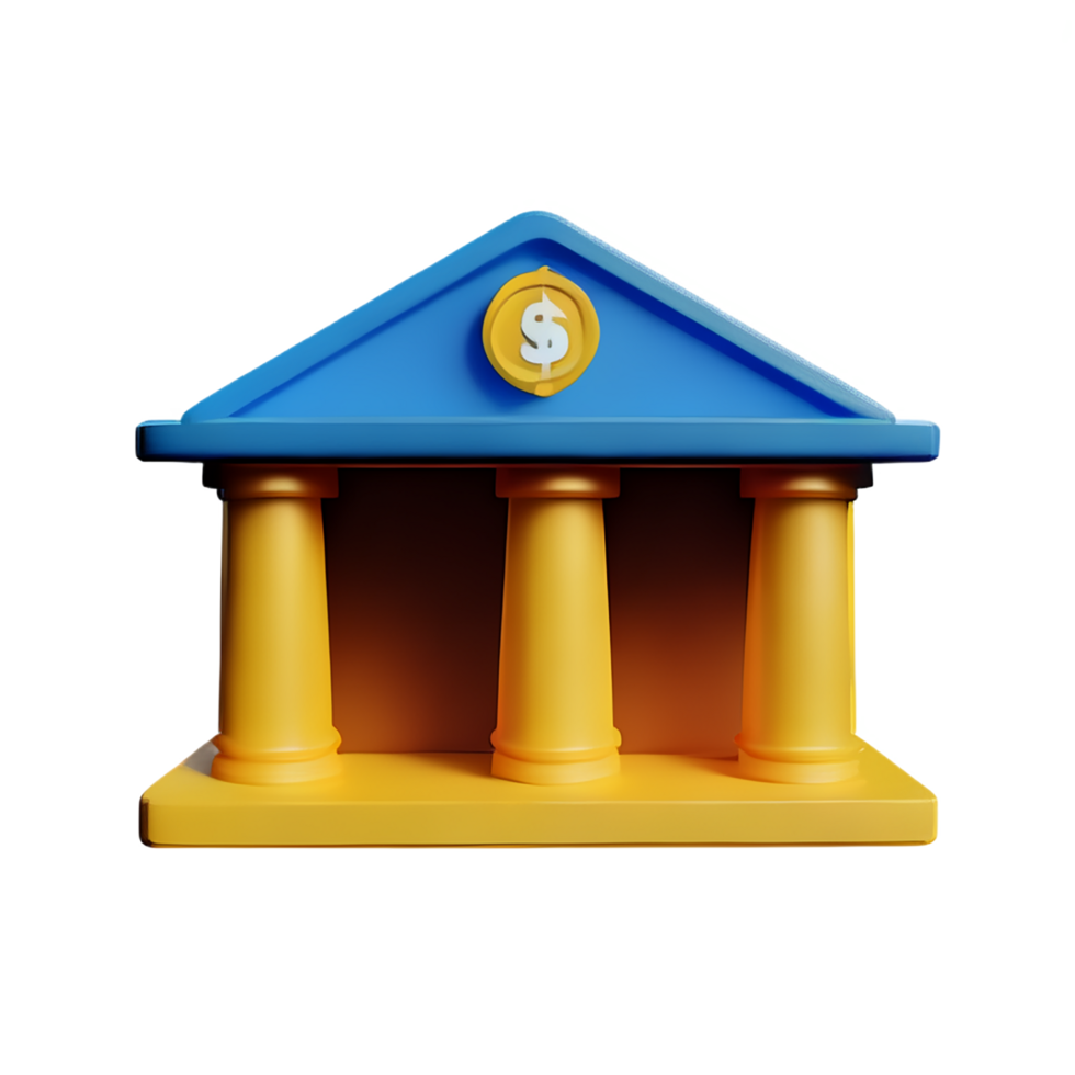 banco 3d representación icono ilustración png