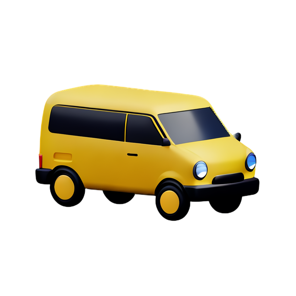 van 3d rendering icon illustration png