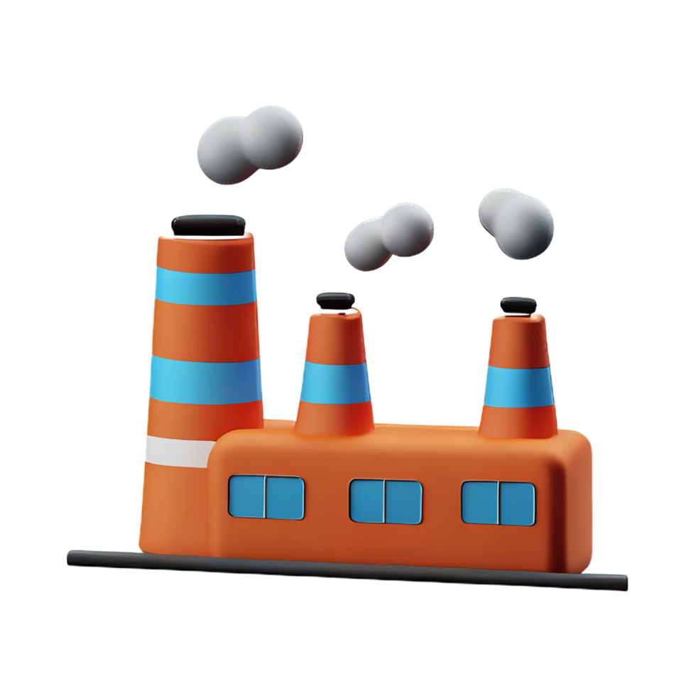 factory 3d rendering icon illustration png