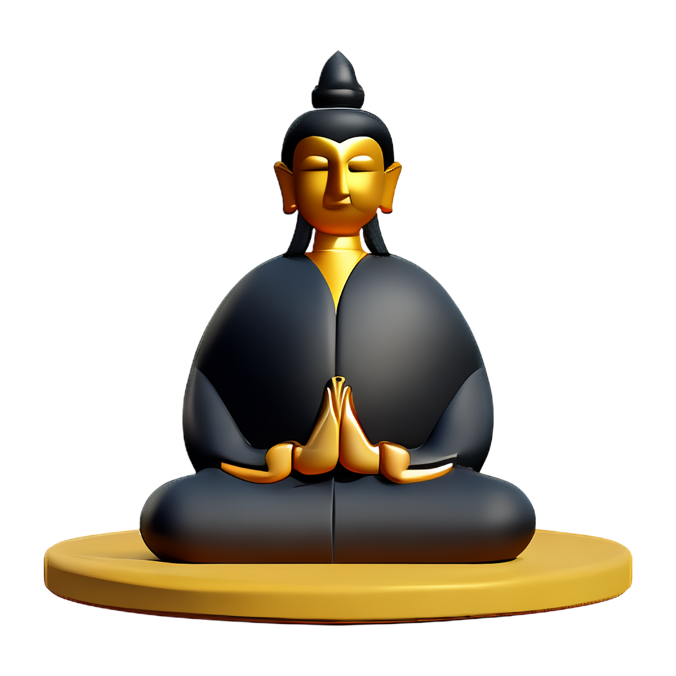 buddha 3d rendering icon illustration png
