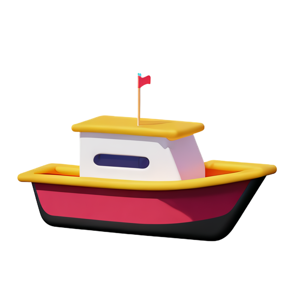 boat 3d rendering icon illustration png