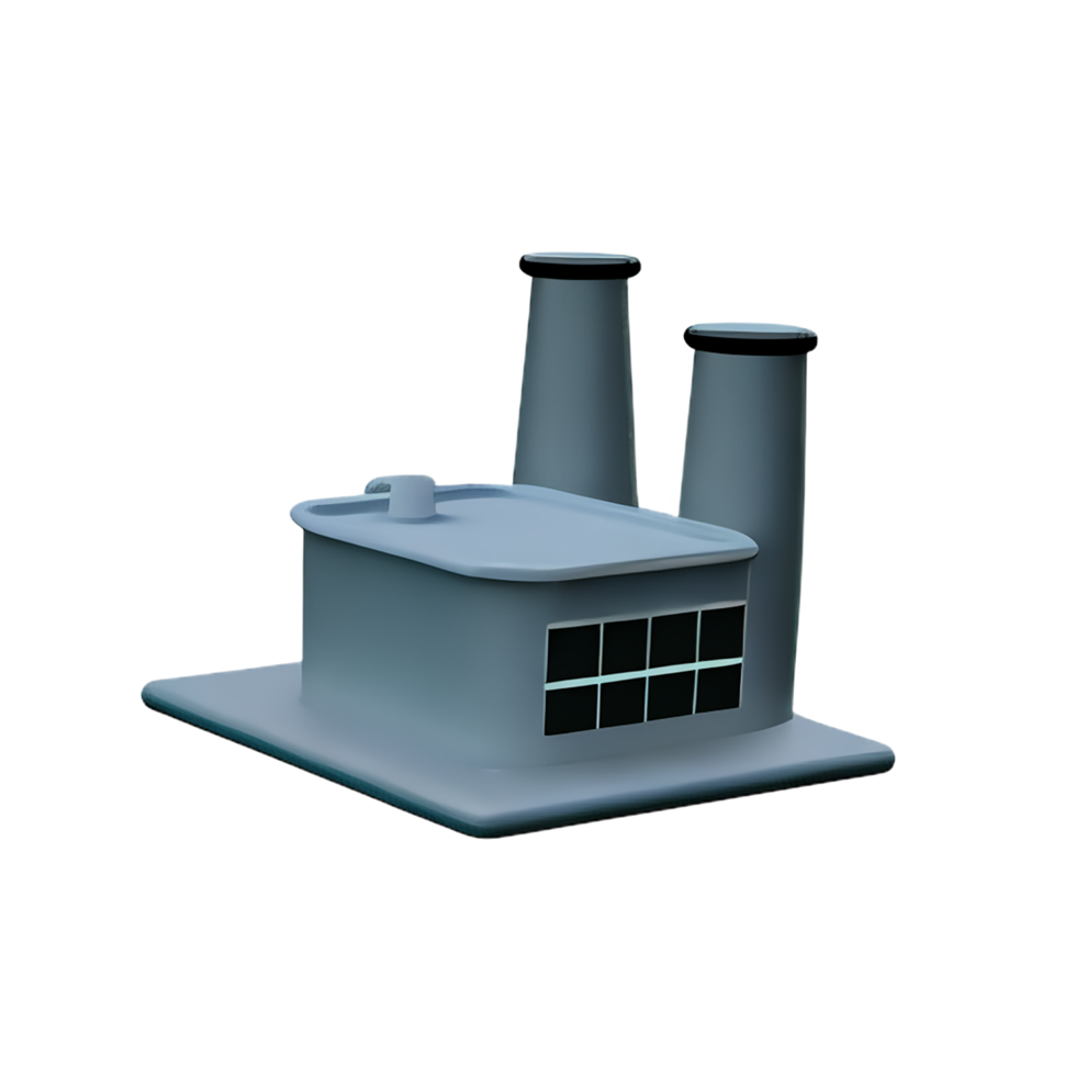 factory 3d rendering icon illustration png