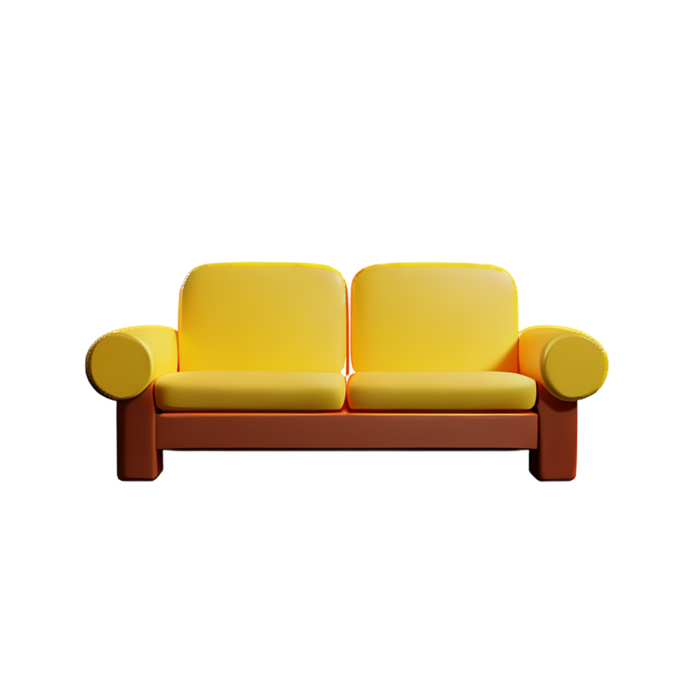 sofa 3d rendering icon illustration png