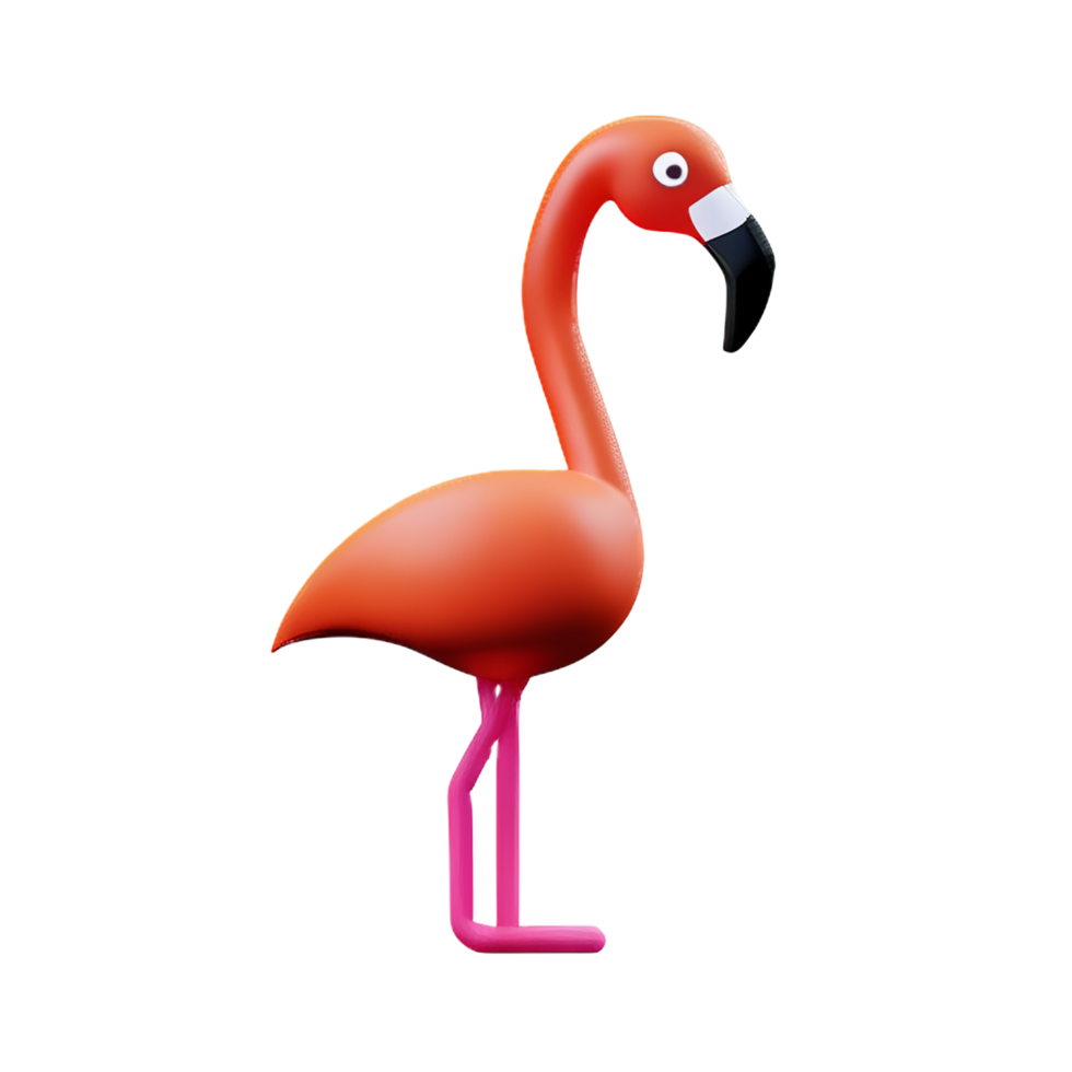 flamingo 3d rendering icon illustration png