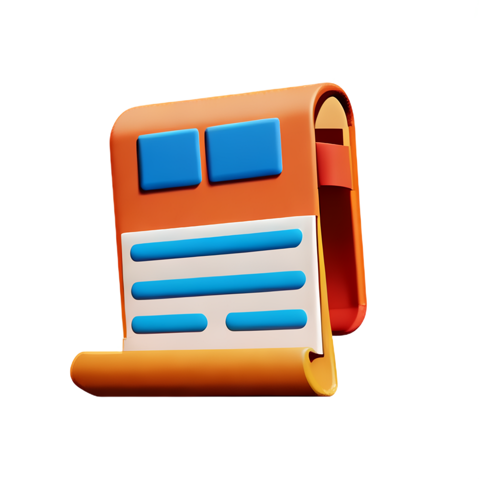 newspaper 3d rendering icon illustration png