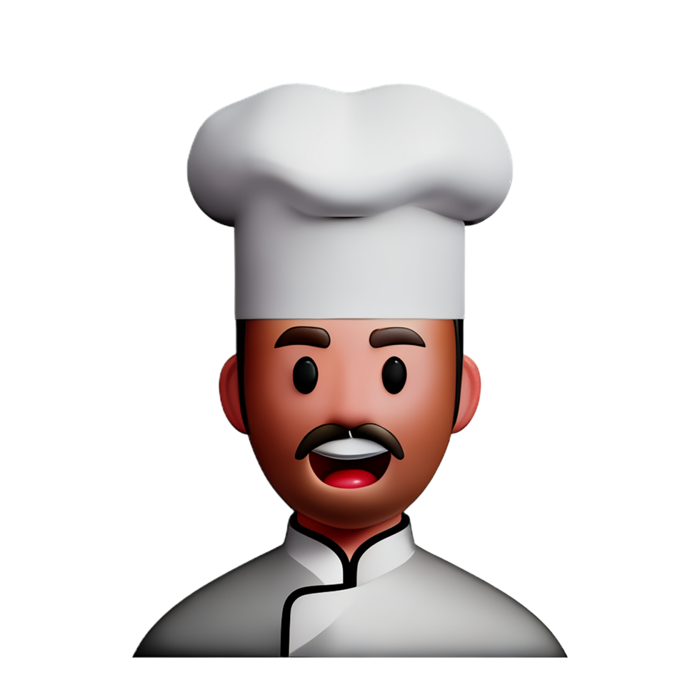 chef face 3d rendering icon illustration png