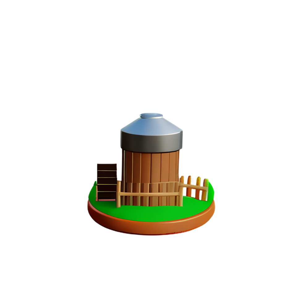 farm 3d rendering icon illustration png