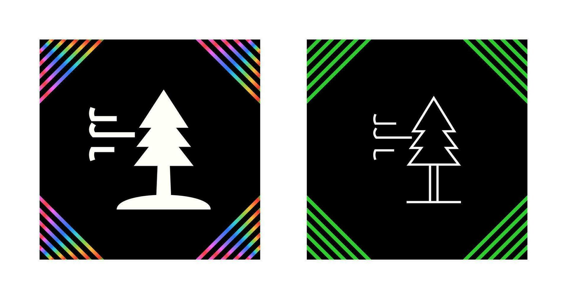 Tree with Wind Vector Icon