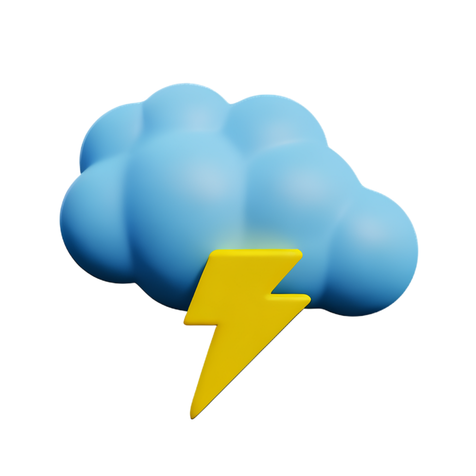 thunder 3d rendering icon illustration png