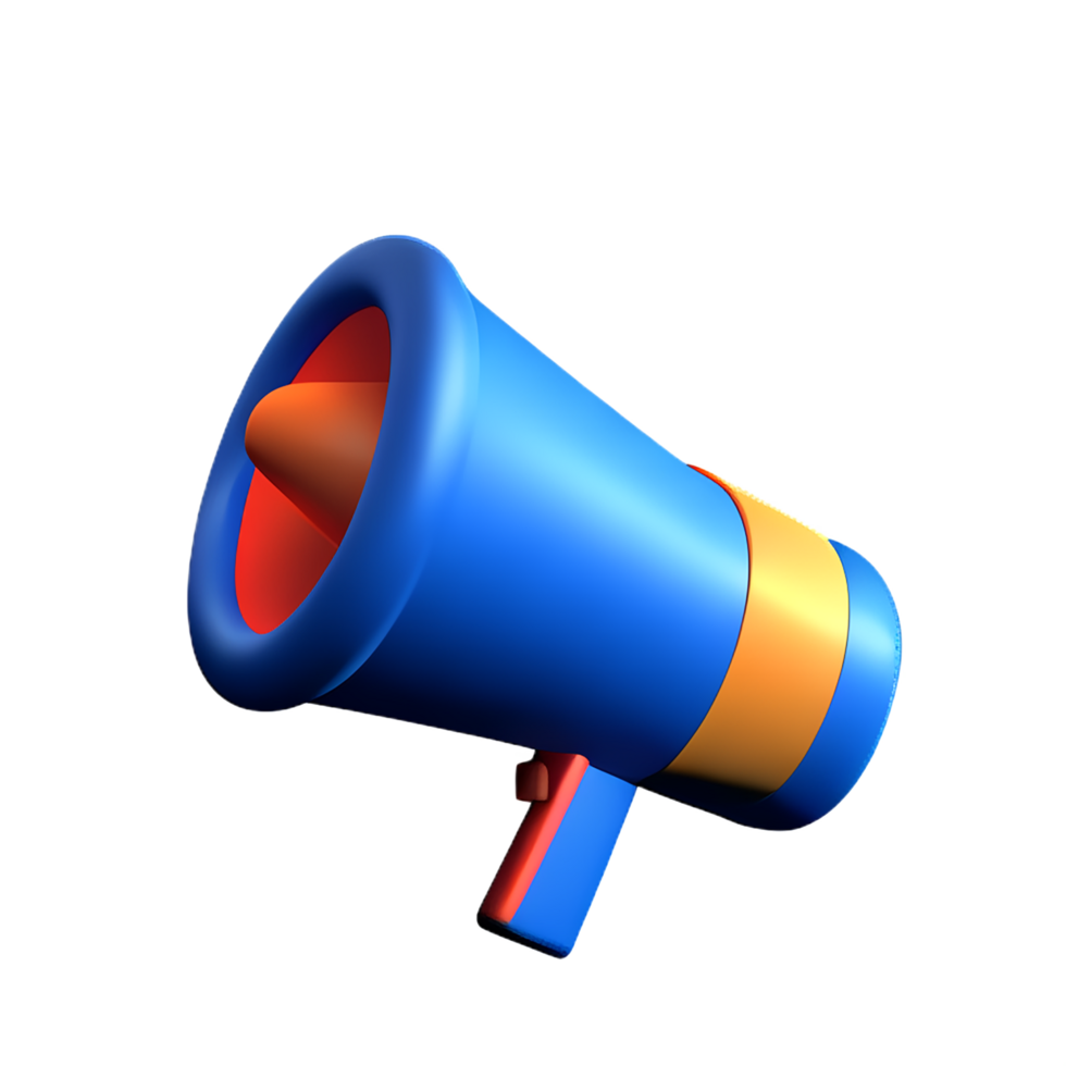 megaphone 3d rendering icon illustration png