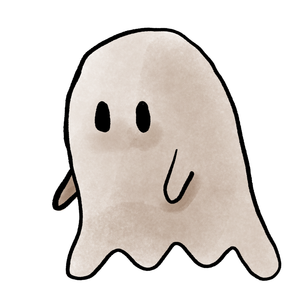 Cute doodle ghost, Halloween png