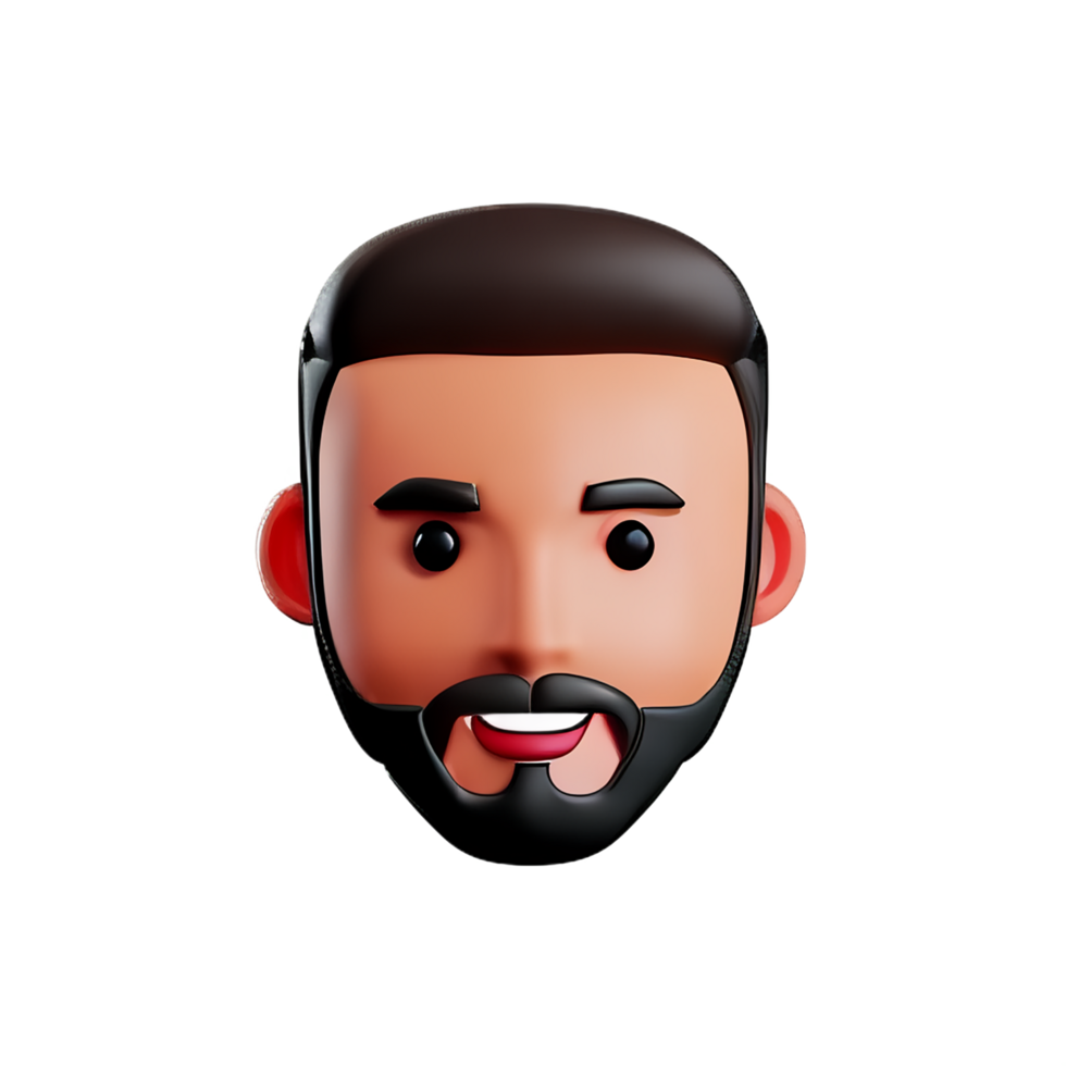 beard  3d rendering icon illustration png