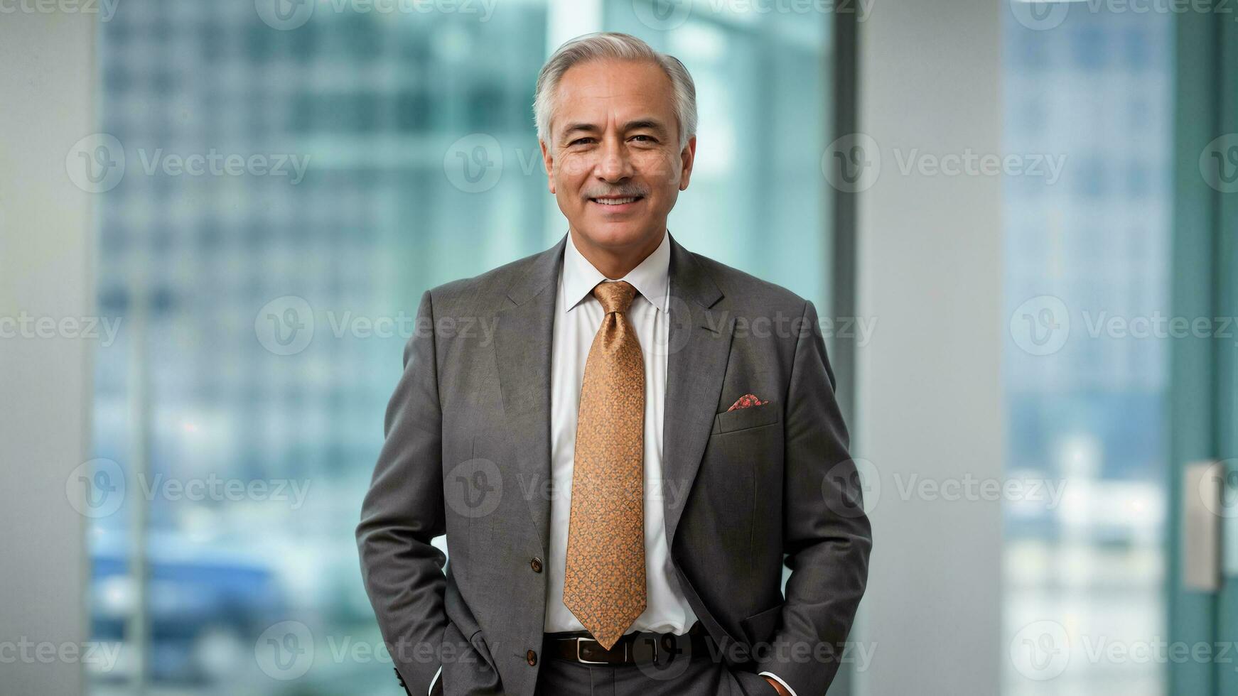 portrait of a smiling businessman .Generative AI photo