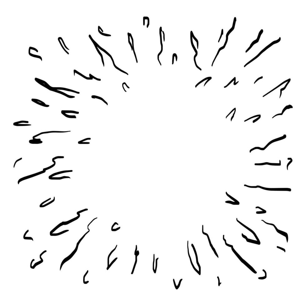 starburst or sunburst hand drawn. firework. doodle design element. vector illustration