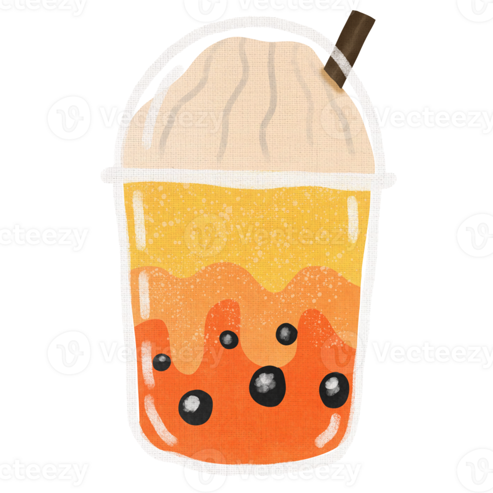 Thai bubble milk tea png