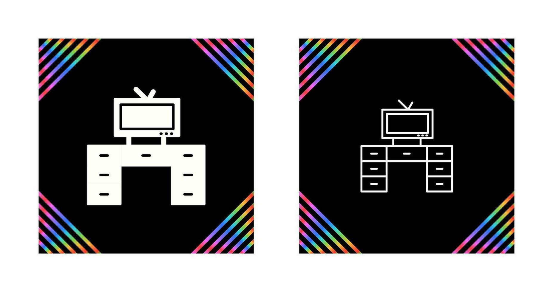 Television Set with Vector Icon