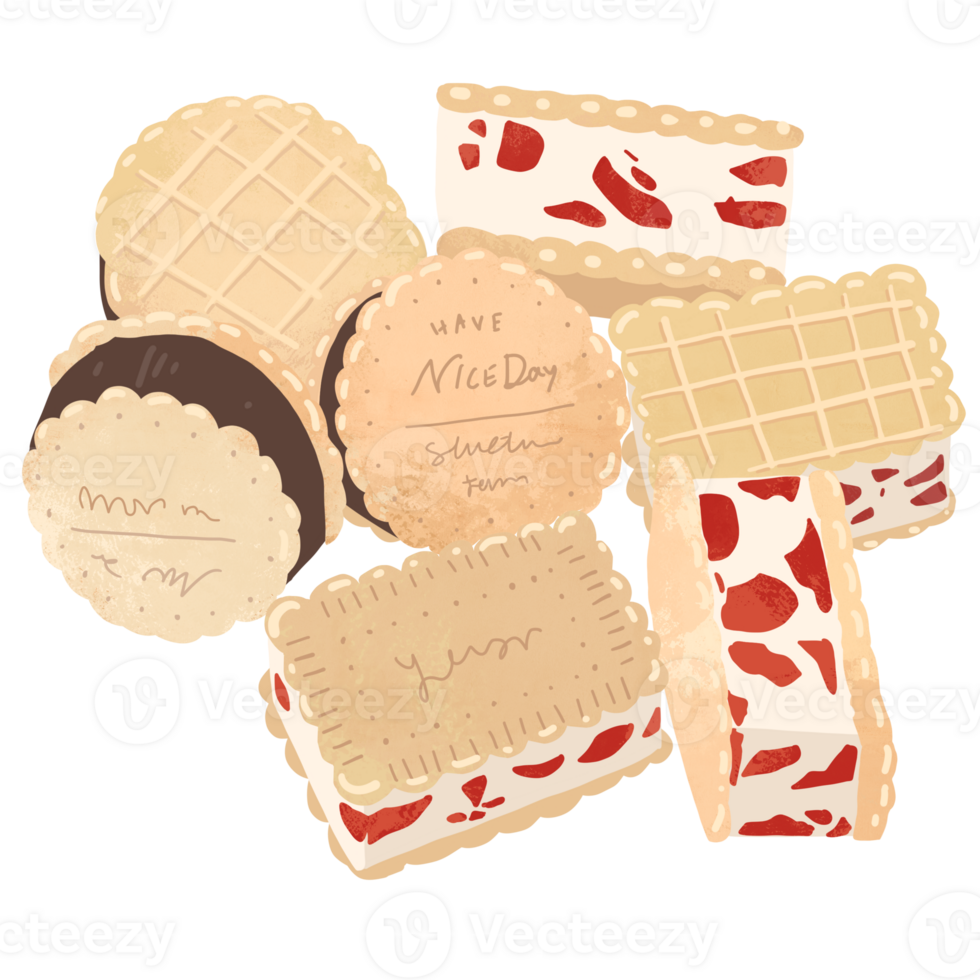 Drawing of Biscuits icecream png