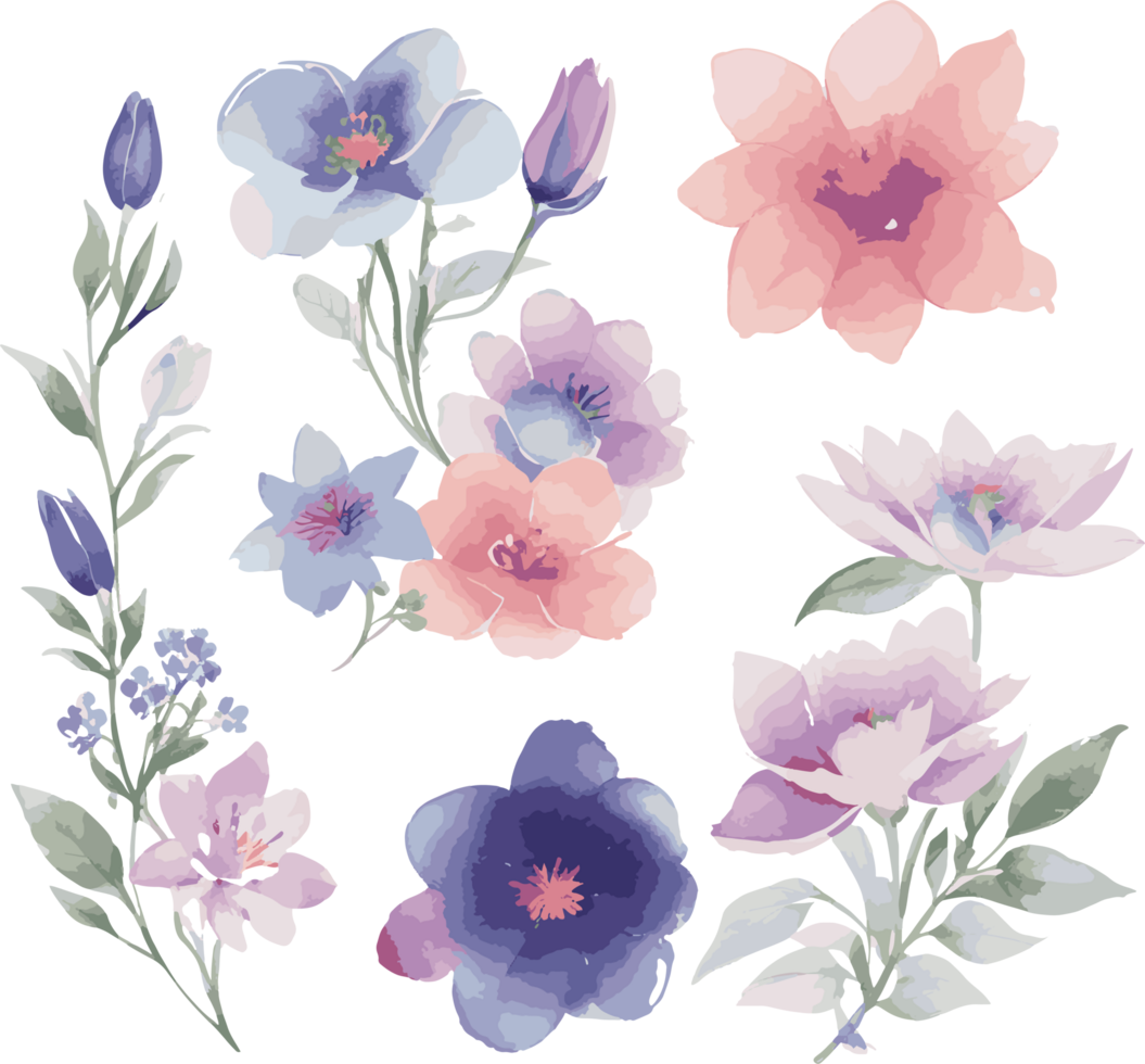 Soft colorful watercolor design background texture png