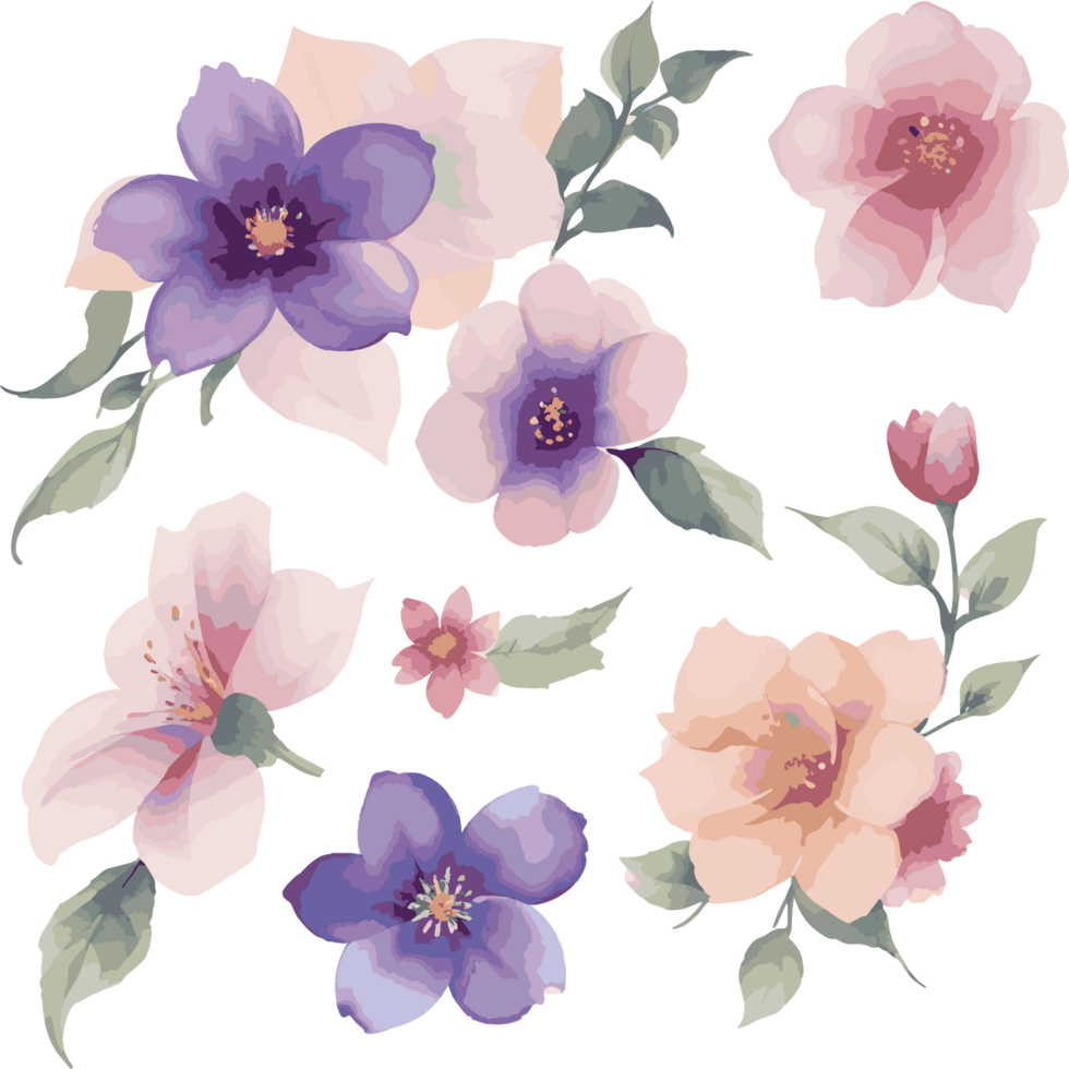 Soft colorful watercolor design background texture png