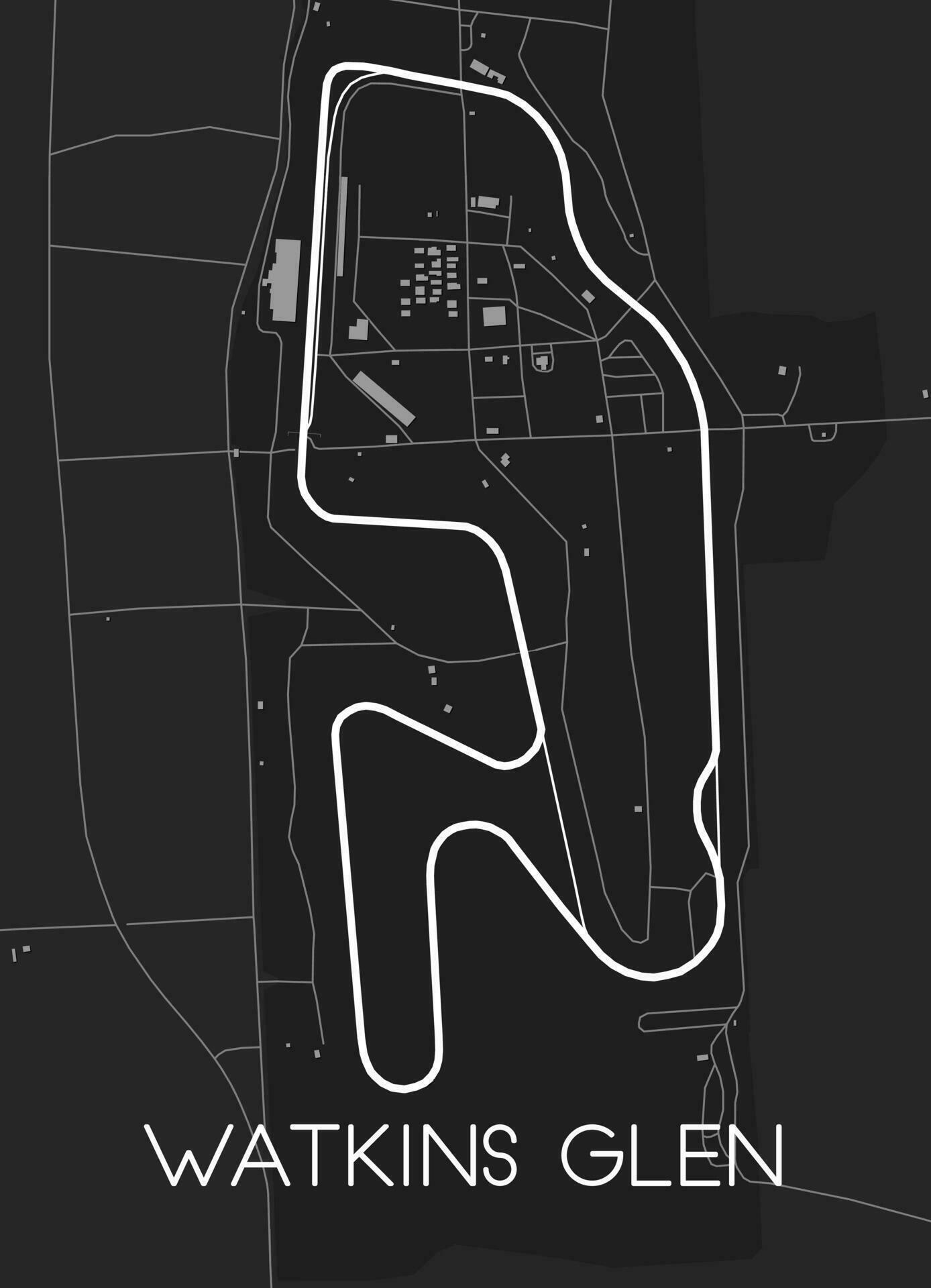 Watkins Glen Track Map for Poster Wall Art 28615686 Vector Art at Vecteezy