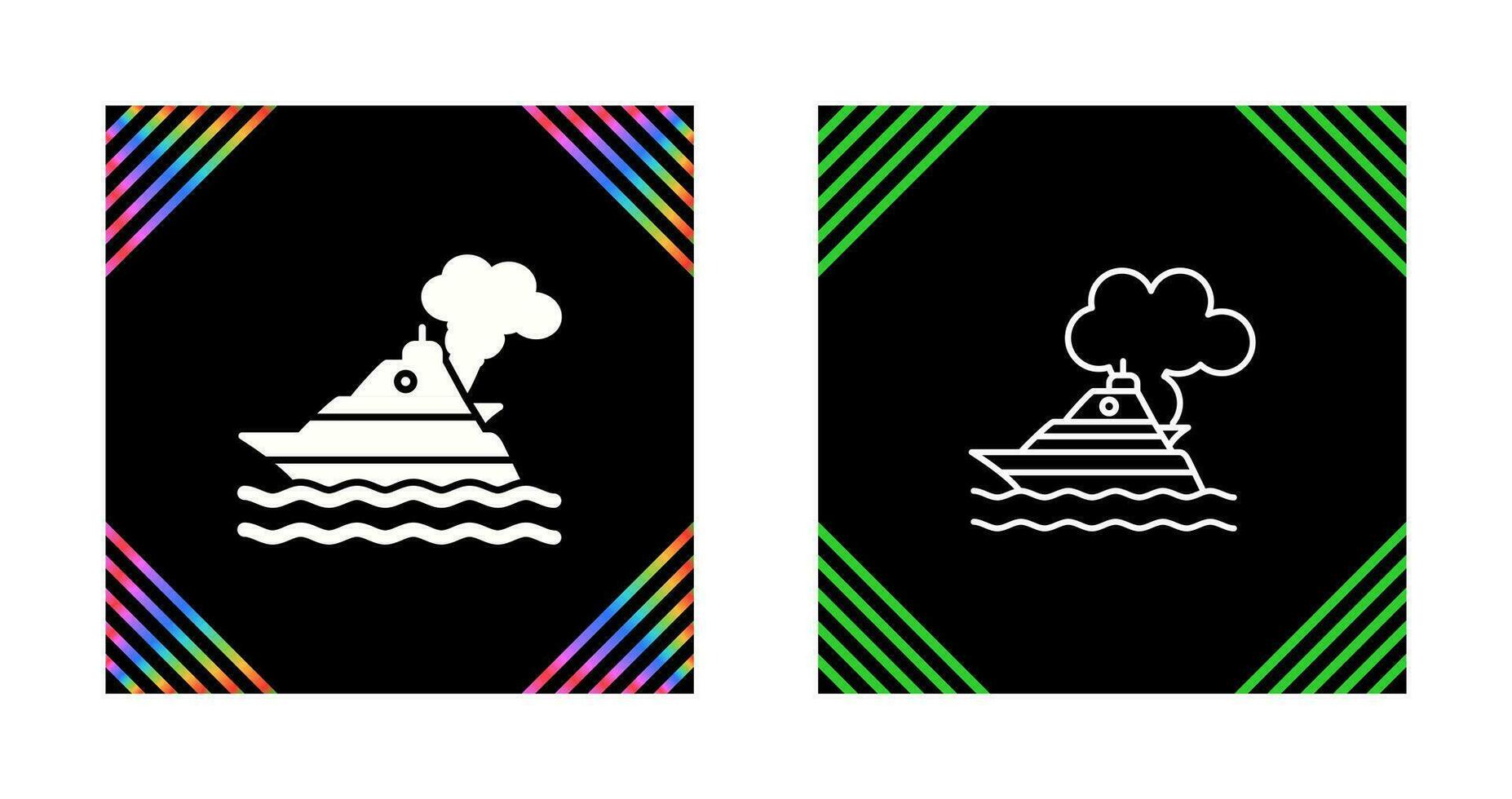 icono de vector de contaminación de barco