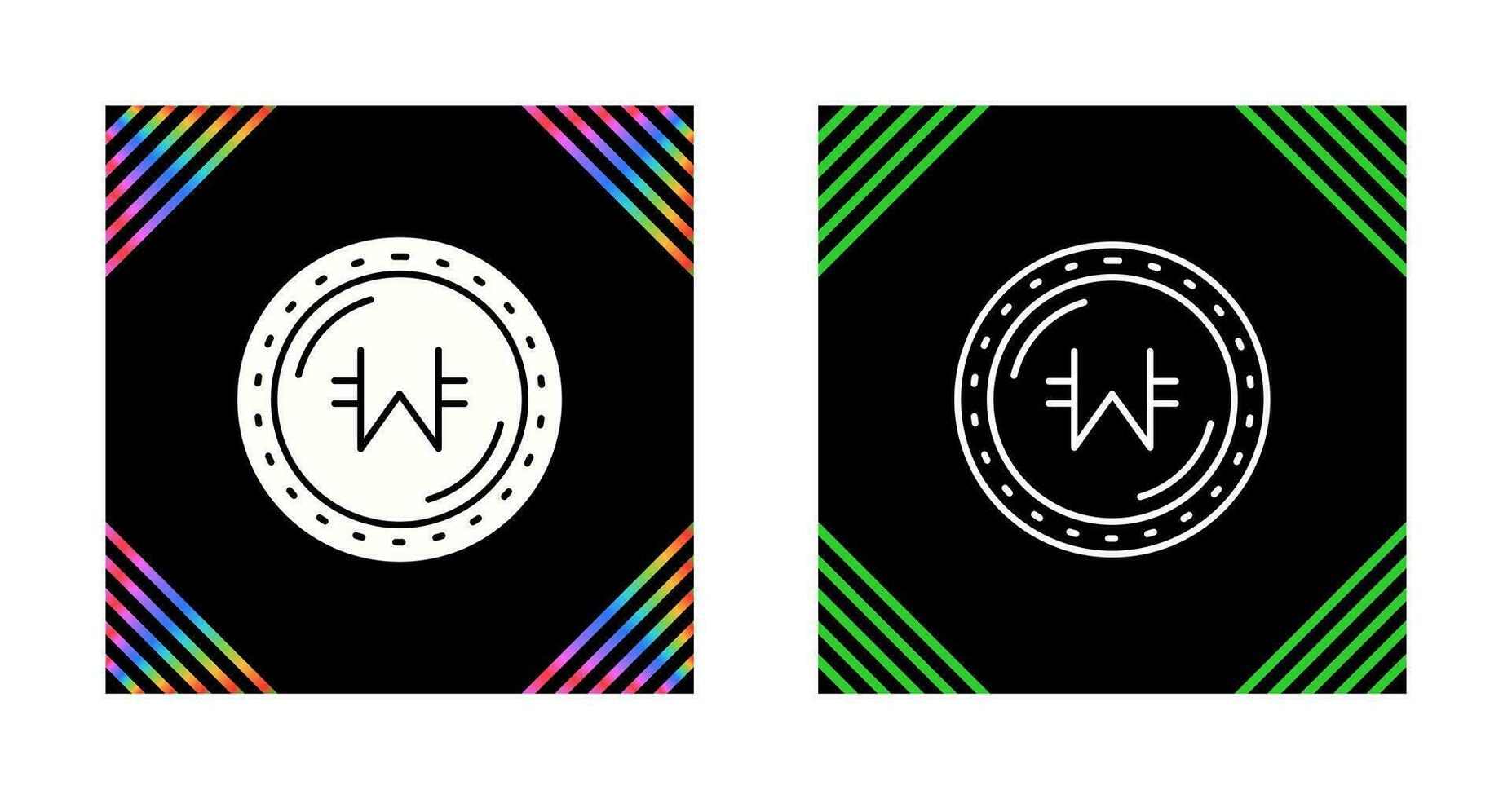 Won Currency Vector Icon