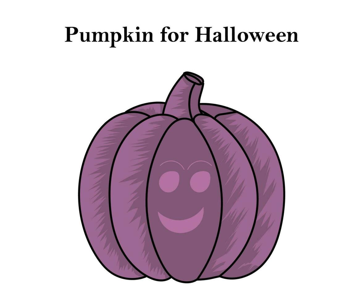 Pumpkin for Halloween and Thanksgiving for mauve color design with vector illustration