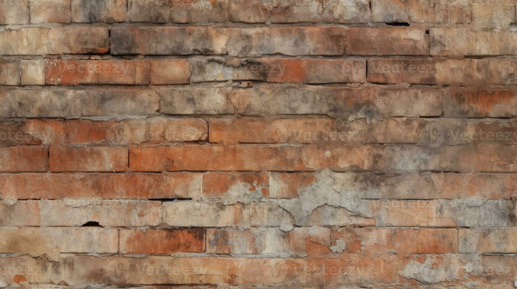 Red brick wall seamless background, texture pattern for continuous replicate, Generative AI illustration photo