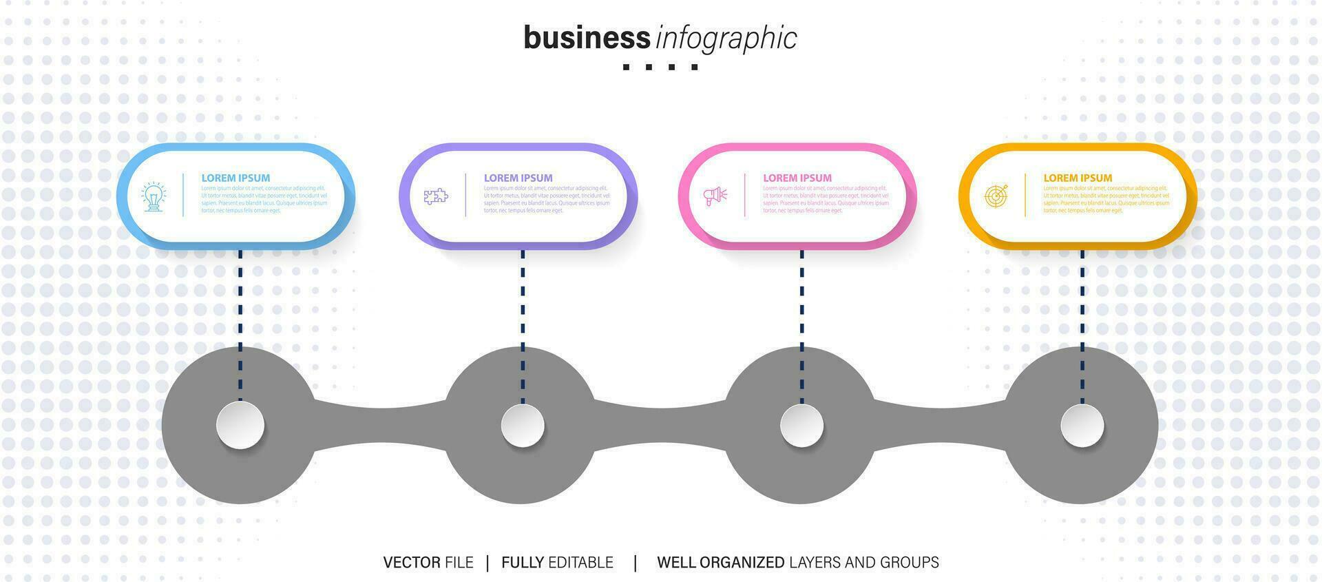 cronograma infografía Delgado línea diseño con iconos modelo para grafico, diagrama, presentaciones negocio concepto con 4 4 opciones vector ilustración.