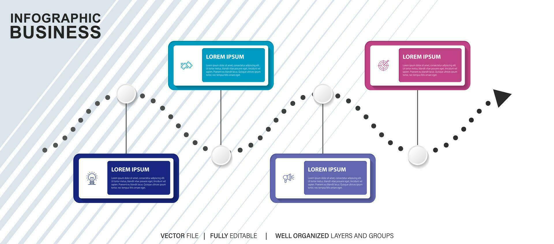 Infographic timeline template business concept.Vector can be used for workflow layout, diagram, number step up options, web design ,annual report vector