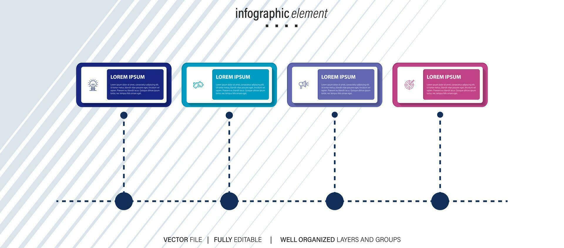Infographic design template. Timeline concept with 4 steps vector