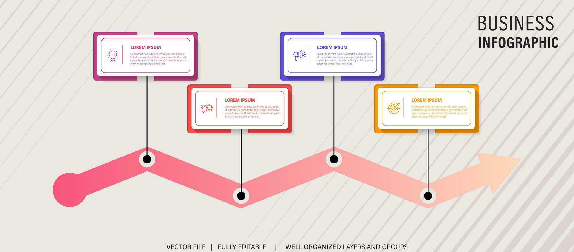 infografía cronograma modelo con íconos vector