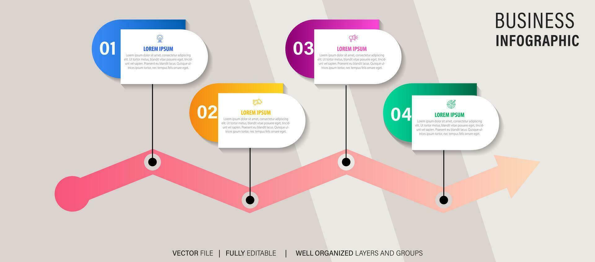 negocio cronograma flujo de trabajo infografía. corporativo hitos gráfico elementos. empresa presentación diapositiva modelo con año períodos. moderno vector historia hora línea diseño.