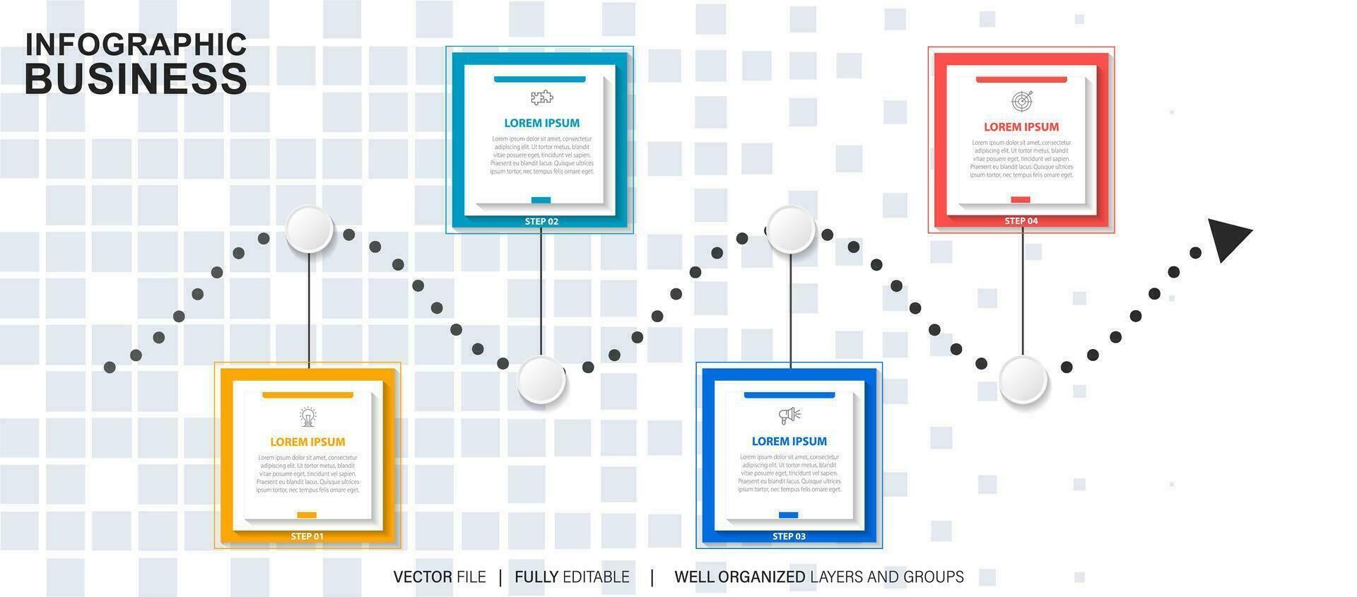 cronograma infografía Delgado línea diseño con iconos modelo para grafico, diagrama, presentaciones negocio concepto con 4 4 opciones vector ilustración.