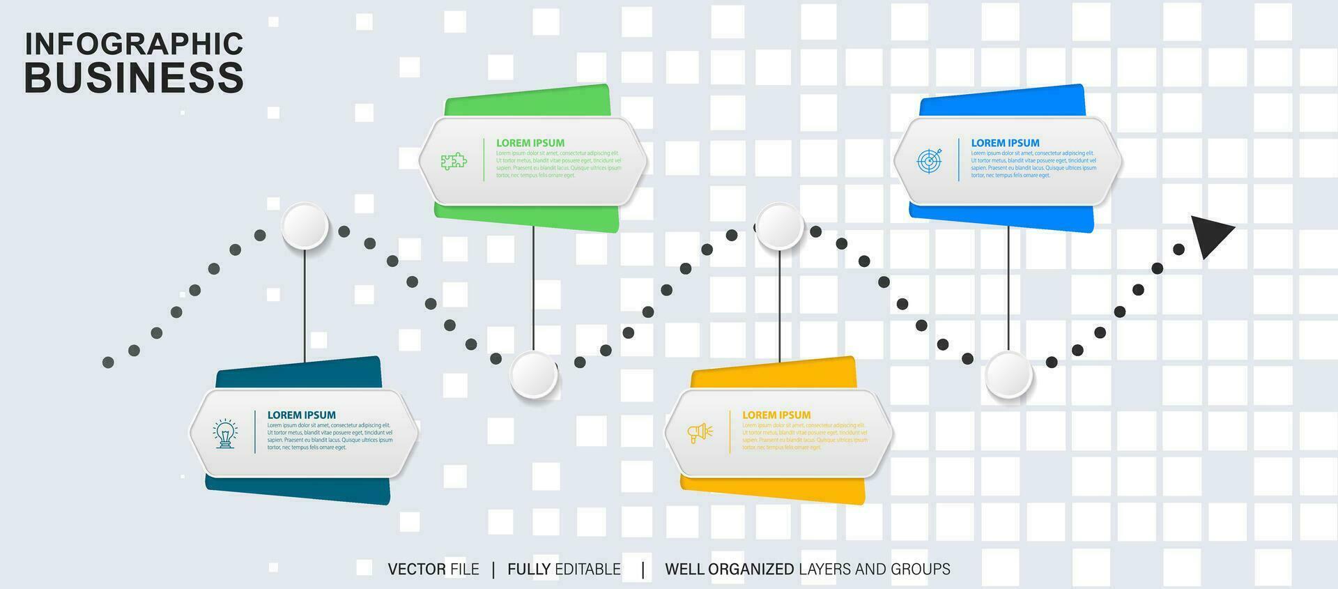 Business data visualization timeline infographic icons designed for abstract background template milestone element modern diagram process technology digital marketing data presentation chart Vector