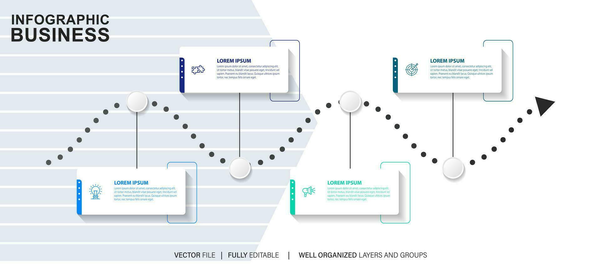 Business infographic template. Thin line design label with icon and 4 options, steps or processes. vector