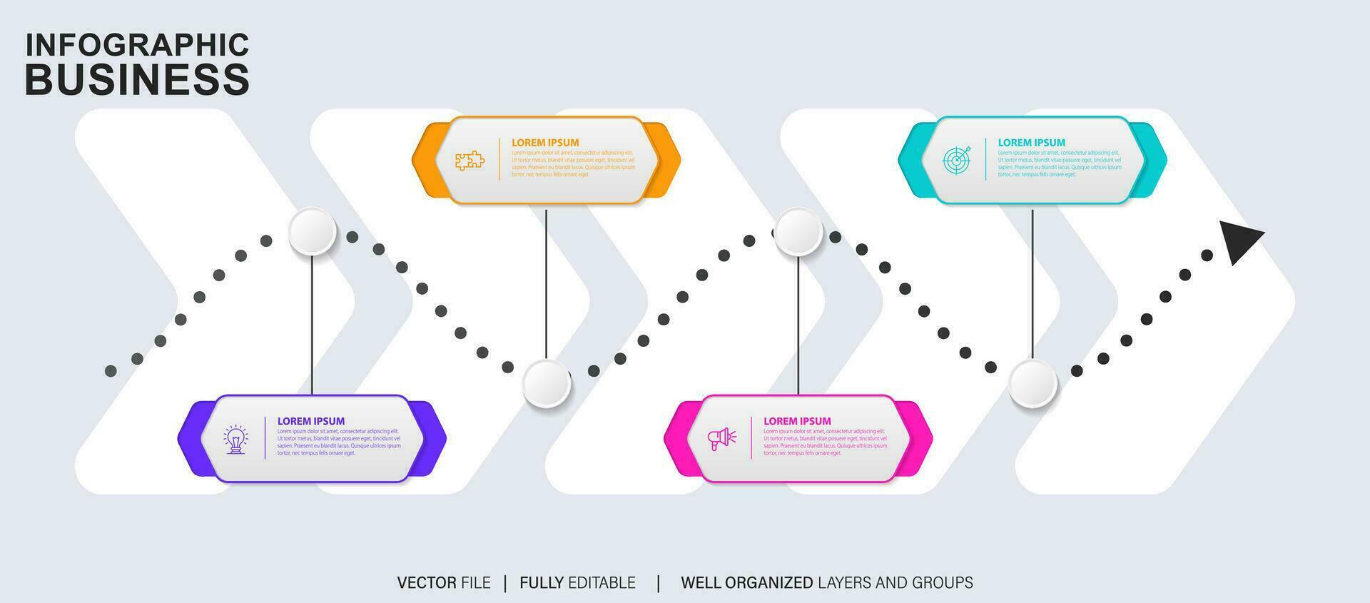 Business data visualization timeline infographic icons designed for abstract background template milestone element modern diagram process technology digital marketing data presentation chart Vector