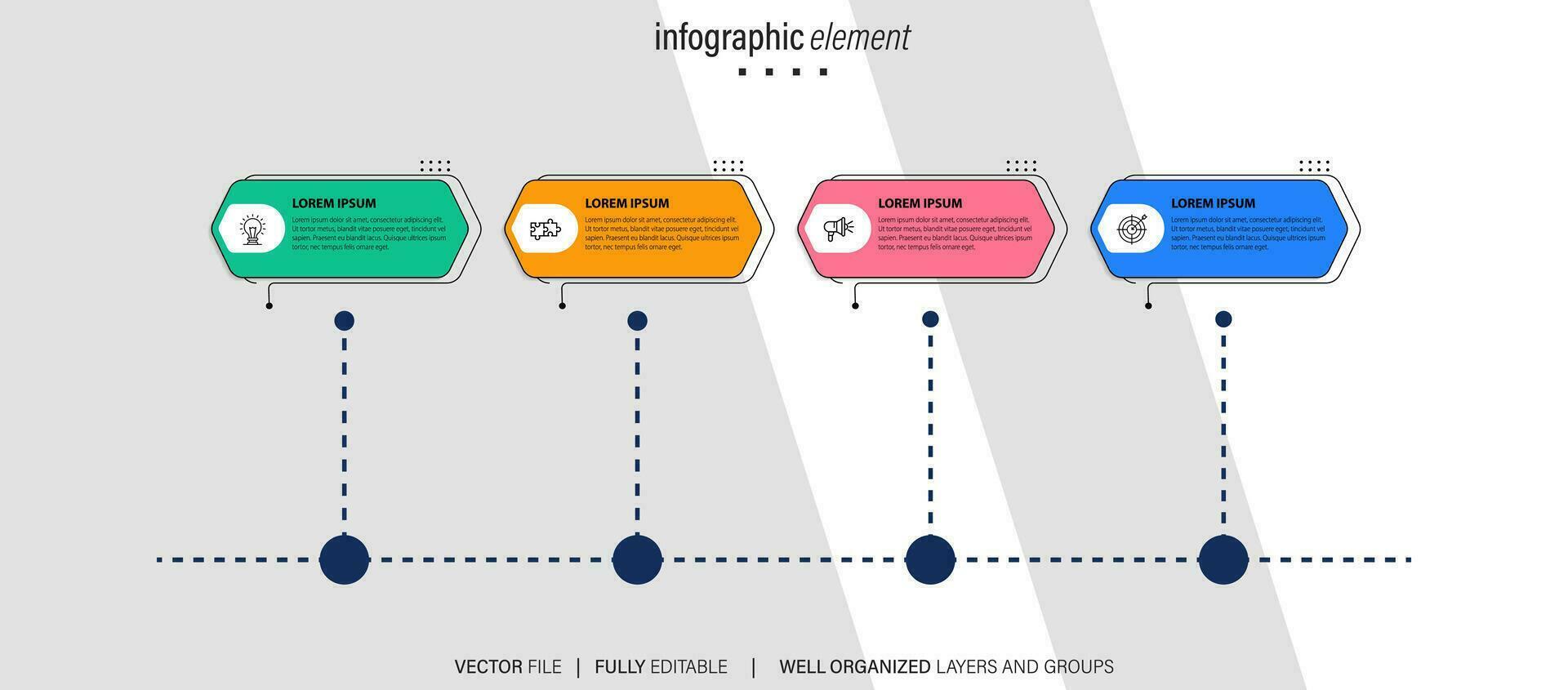 Business data visualization timeline infographic icons designed for abstract background template milestone element modern diagram process technology digital marketing data presentation chart Vector