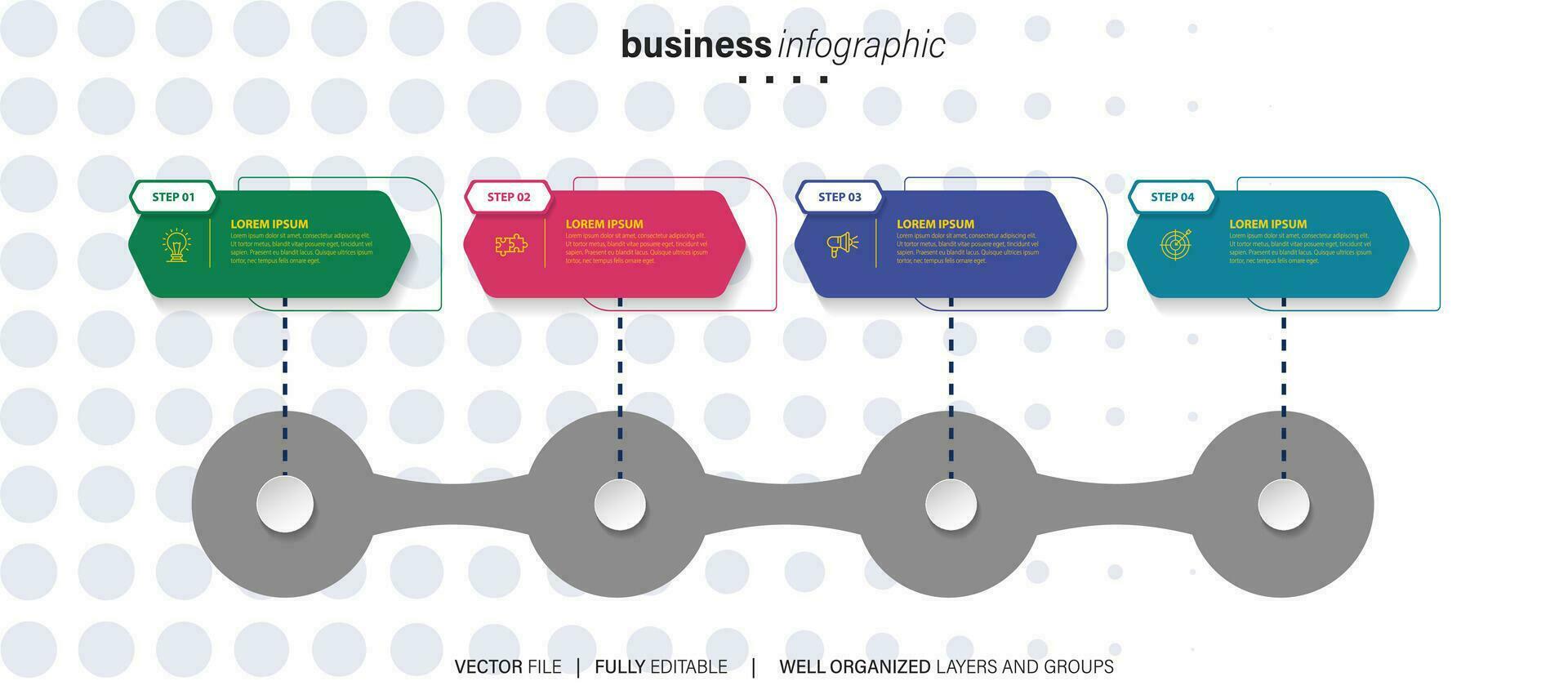 Timeline infographic thin line design with icons. Template for graph, diagram, presentations. Business concept with 4 options. Vector illustration.