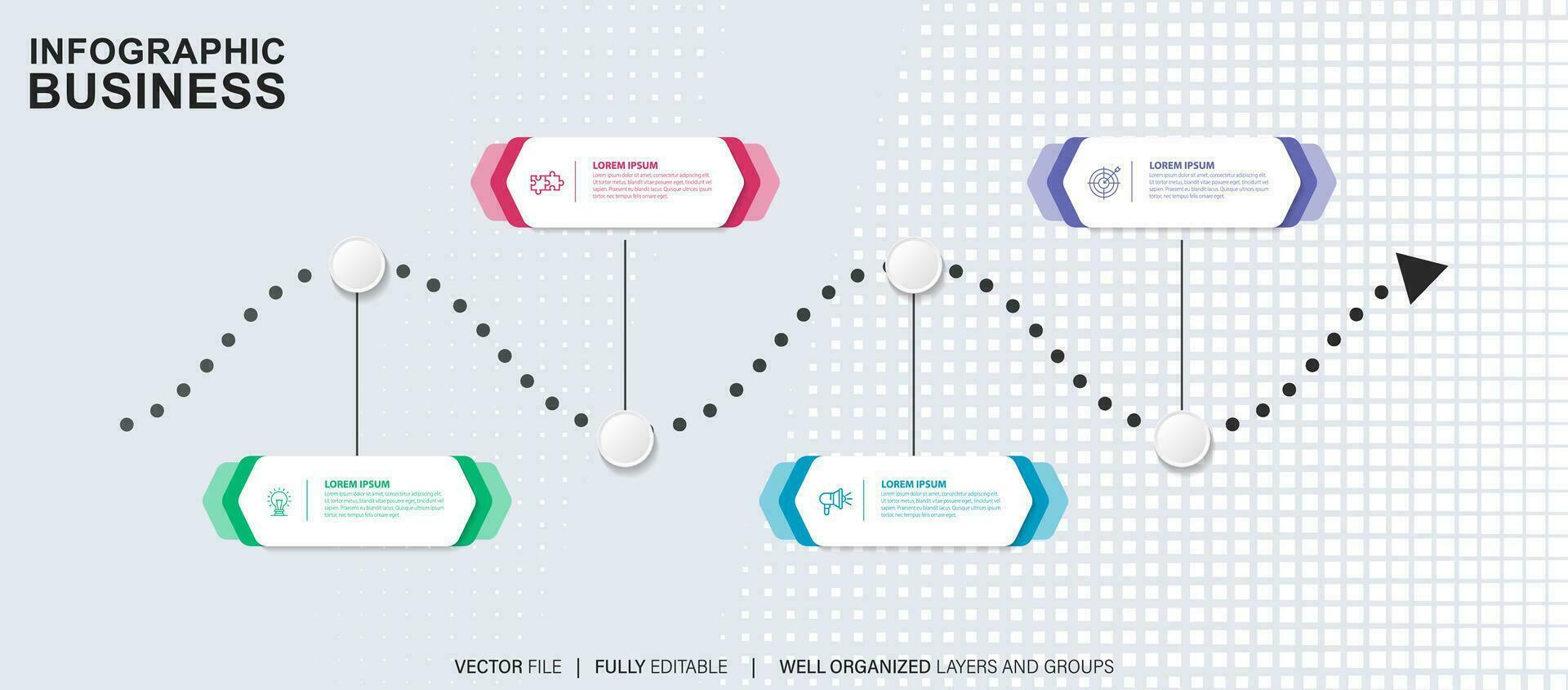 Business data visualization timeline infographic icons designed for abstract background template milestone element modern diagram process technology digital marketing data presentation chart Vector