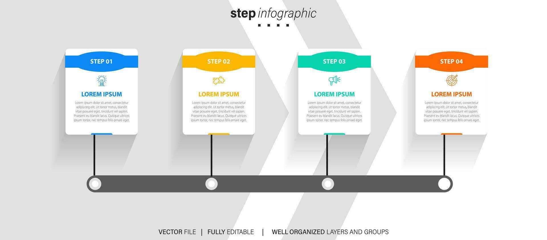 Business infographic template. Thin line design label with icon and 4 options, steps or processes. vector