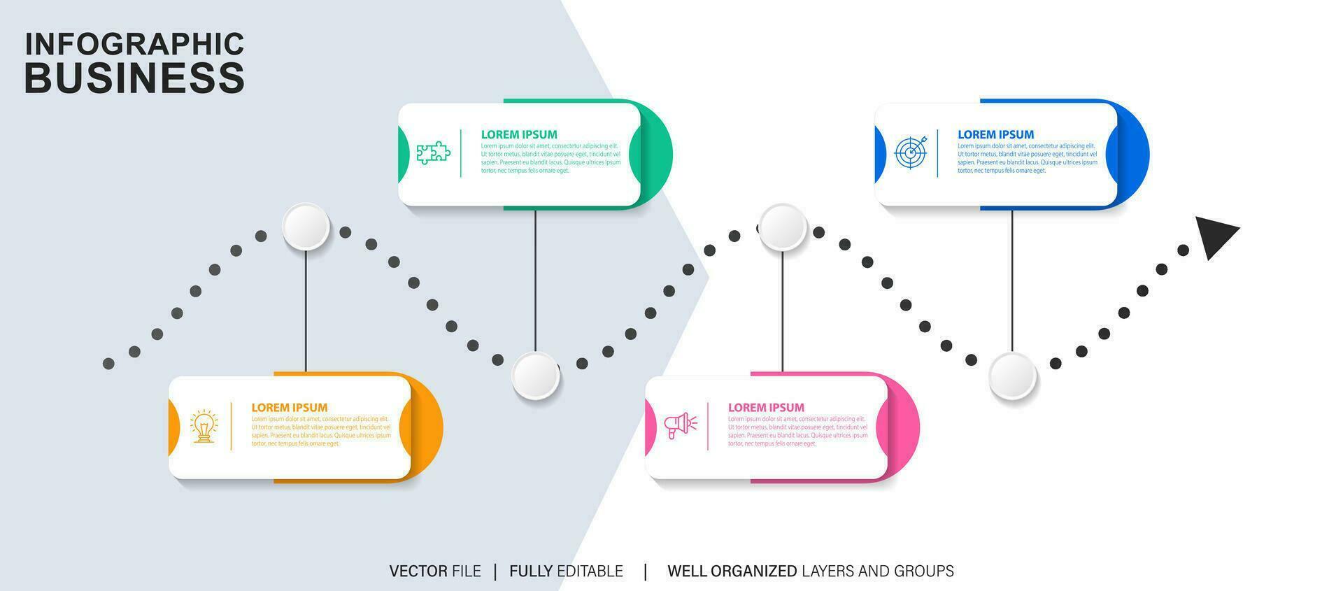 mapa de carreteras de negocios ciudad de infografía de línea de tiempo diseñada para plantilla de fondo abstracto elemento de hito diagrama moderno tecnología de proceso marketing digital presentación de datos gráfico ilustración vectorial vector