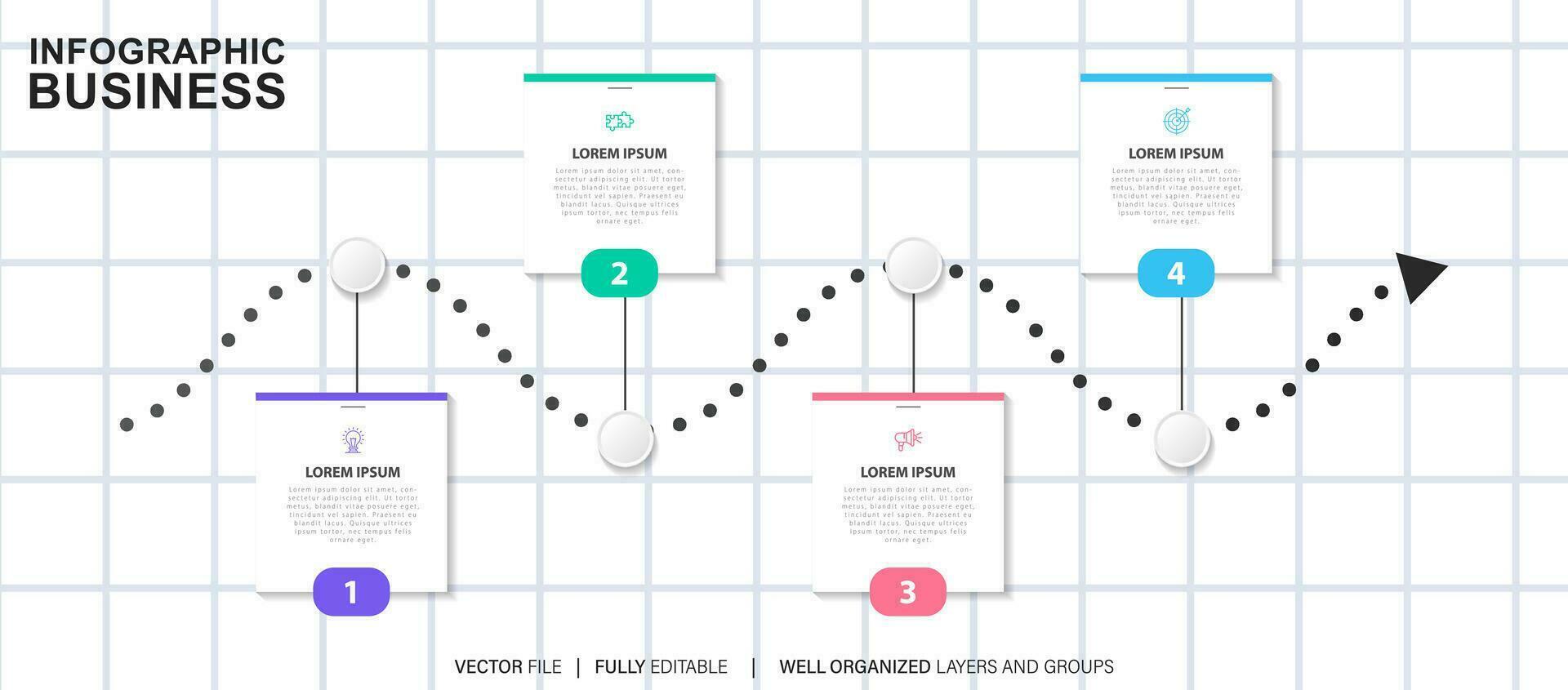 Infographic timeline template business concept.Vector can be used for workflow layout, diagram, number step up options, web design ,annual report vector