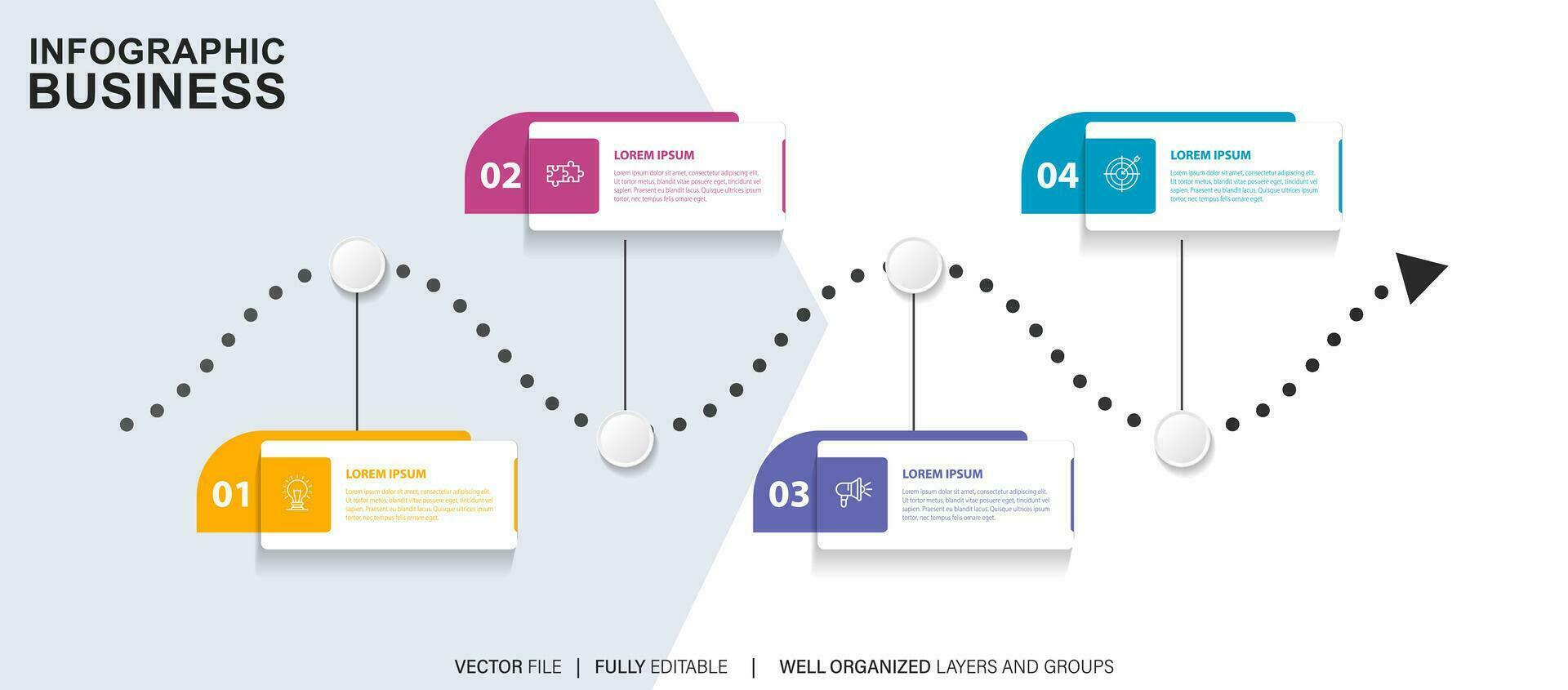 cronograma infografía Delgado línea diseño con iconos modelo para grafico, diagrama, presentaciones negocio concepto con 4 4 opciones vector ilustración.