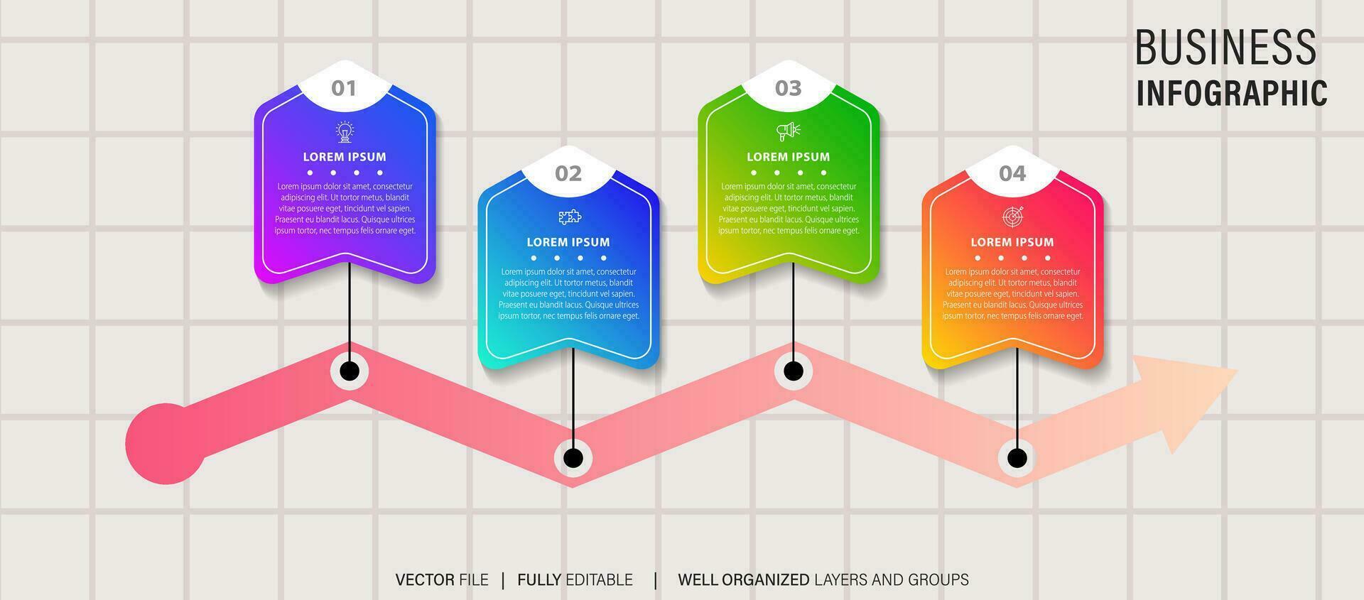 Thin line timeline minimal infographic concept with four periods vector