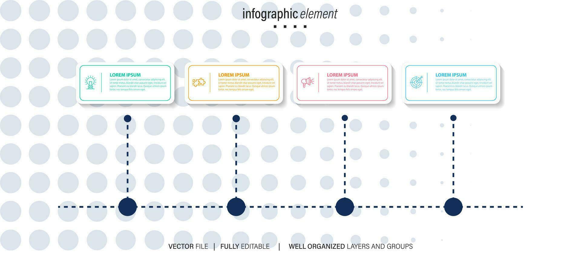 Modern flat timeline with colorful infographic templates icons vector